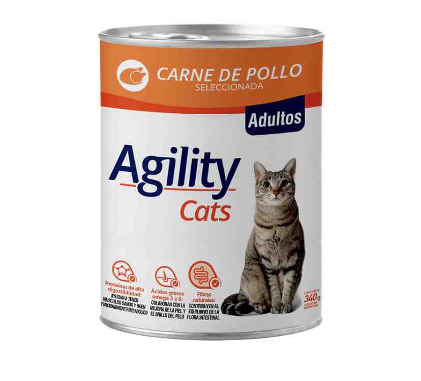 LATA AGILITY GATO ADULTO  POLLO 340 GM 